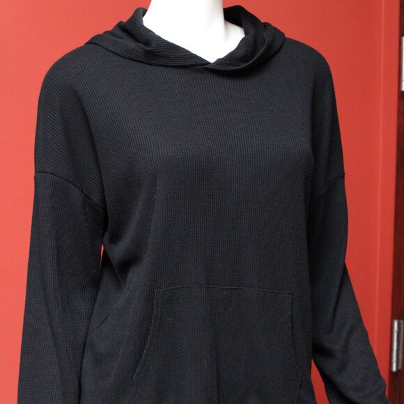 Pink Rose Black Waffle Hoodie - Picture 2 of 8